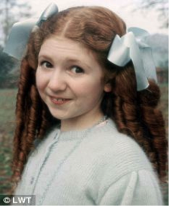 Bonny Langford as the sickeningly precocious Violet Elizabeth Bott in the 1976 television adaptation of Richmal Crompton’s Just William stories for London Weekend Television.